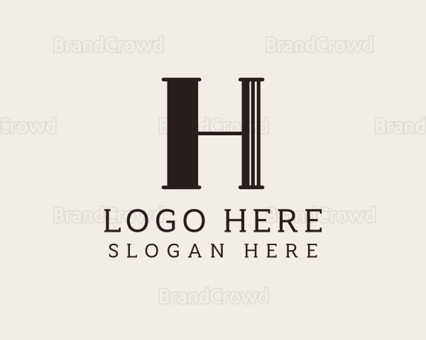 Hotel Building Construction Letter H Logo