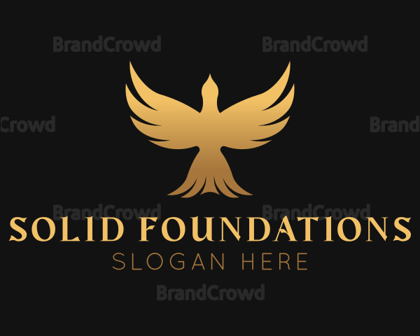 Golden Flying Bird Logo