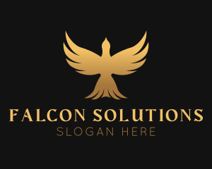 Golden Flying Bird logo design