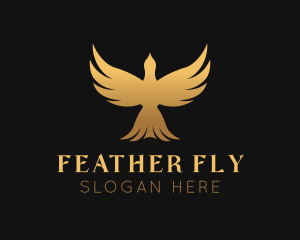 Golden Flying Bird logo design