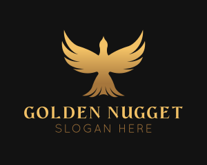 Golden Flying Bird logo design