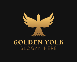 Golden Flying Bird logo design