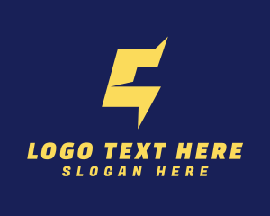 Lightning - Electric Energy Letter C logo design