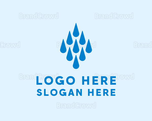 Aqua Water Droplets Logo