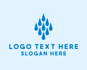 Laundromat - Aqua Water Droplets logo design