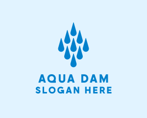 Aqua Water Droplets logo design