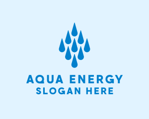 Aqua Water Droplets logo design