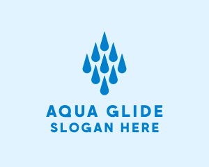 Aqua Water Droplets logo design