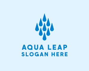Aqua Water Droplets logo design