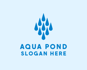 Aqua Water Droplets logo design