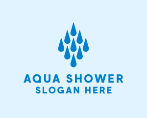 Aqua Water Droplets logo design