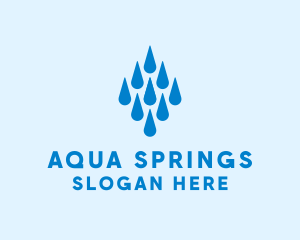 Aqua Water Droplets logo design