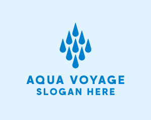 Aqua Water Droplets logo design