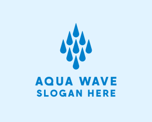 Aqua Water Droplets logo design