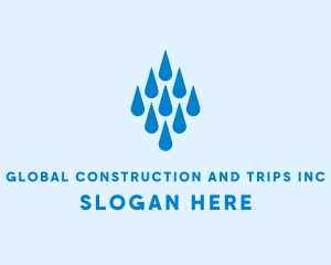 Water Conservation - Aqua Water Droplets logo design