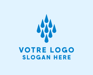 Plumber - Aqua Water Droplets logo design