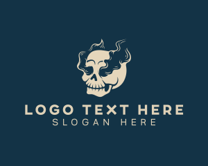 Vape - Skull Evil Smoke logo design