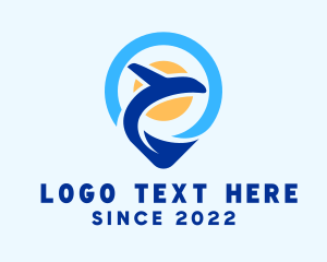 Trip - Airplane Location Pin logo design