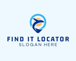 Locator - Airplane Location Pin logo design