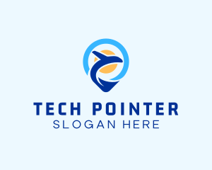 Pointer - Airplane Location Pin logo design