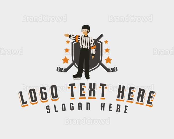 Hockey Game Referee Logo