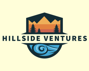 Hillside - Ocean Wave Mountain logo design