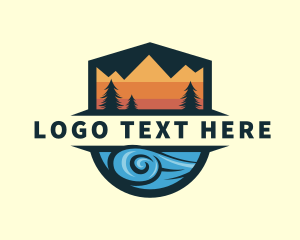 Wave - Ocean Wave Mountain logo design