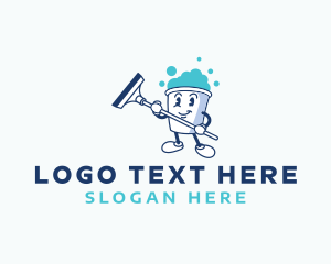Disinfect - Bucket Cleaning Bubbles logo design