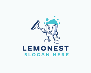 Polish - Bucket Cleaning Bubbles logo design