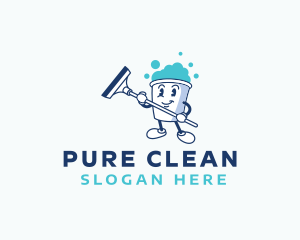 Bucket Cleaning Bubbles logo design