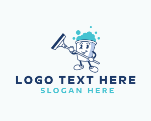 Mascot - Bucket Cleaning Bubbles logo design