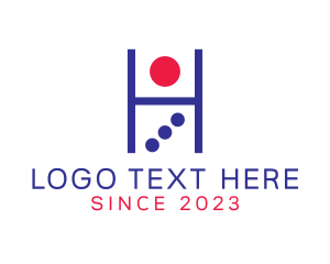 Dice - Abstract Blue H Domino logo design