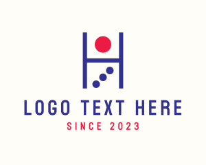 Board Game - Minimalist Domino Letter H logo design