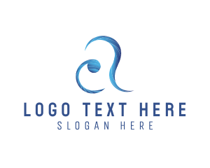 Wavy - Sea Wave Resort Letter A logo design
