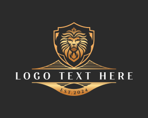 Gold - Regal Lion Shield logo design