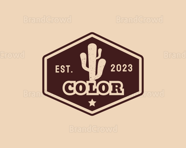 Hipster Desert Cactus Logo