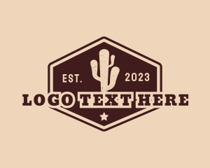 Cowboy - Hipster Desert Cactus logo design