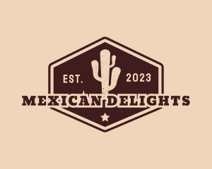 Hipster Desert Cactus logo design