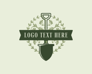 Gardening Shovel Tool Logo