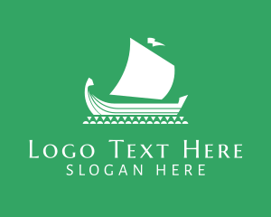 Wooden - Viking Boat Ship logo design