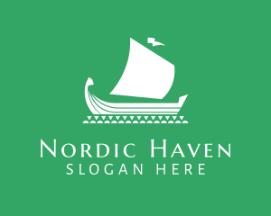 Nordic - Viking Boat Ship logo design