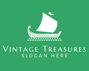 Old - Viking Boat Ship logo design