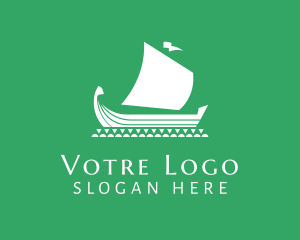 Viking Boat Ship logo design