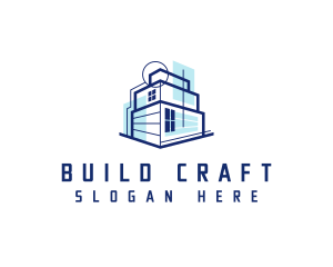 Architecture Building Blueprint logo design