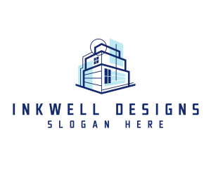 Architecture Building Blueprint logo design