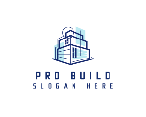 Architecture Building Blueprint logo design