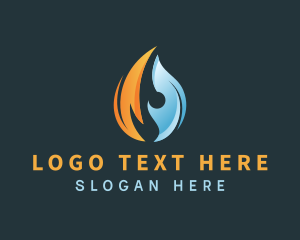 3d - Cold Thermal Flame logo design