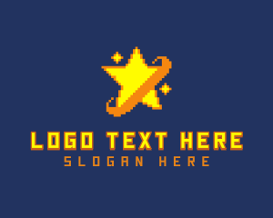 Arcade - Pixelated Star Game logo design