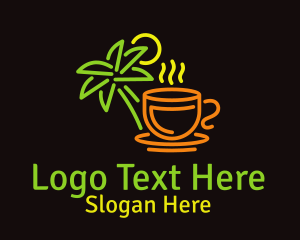 Teahouse - Neon Tropical Tea logo design