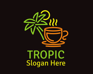 Neon Tropical Tea logo design